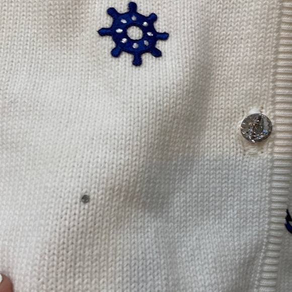 TIA DESIGNS women's embroidery sweater Size M, Button-Up, Navy design, Cotton - Picture 5 of 10